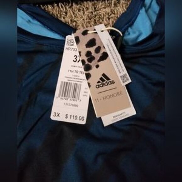 Adidas x 11 Honore Blue Athletic Training Short Sleeve Shirt - Picture 4 of 5